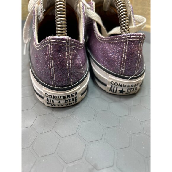 Converse All Star Junior Sneakers Purple Glitter Size 4 - Picture 4 of 7